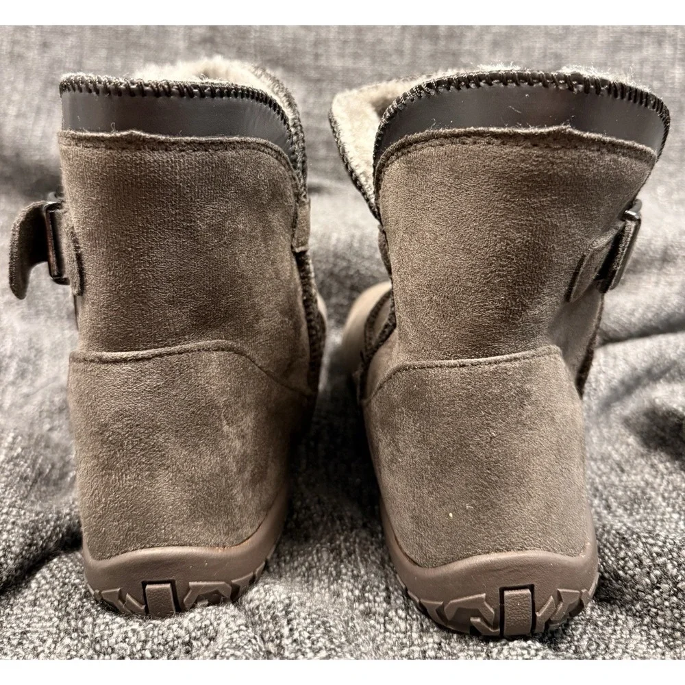 HIKE Barefoot Winter Snow Boots Faux Suede Fur Lined Brown EU 40